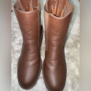 Charlotte Russe Brown Leather Combat Boots